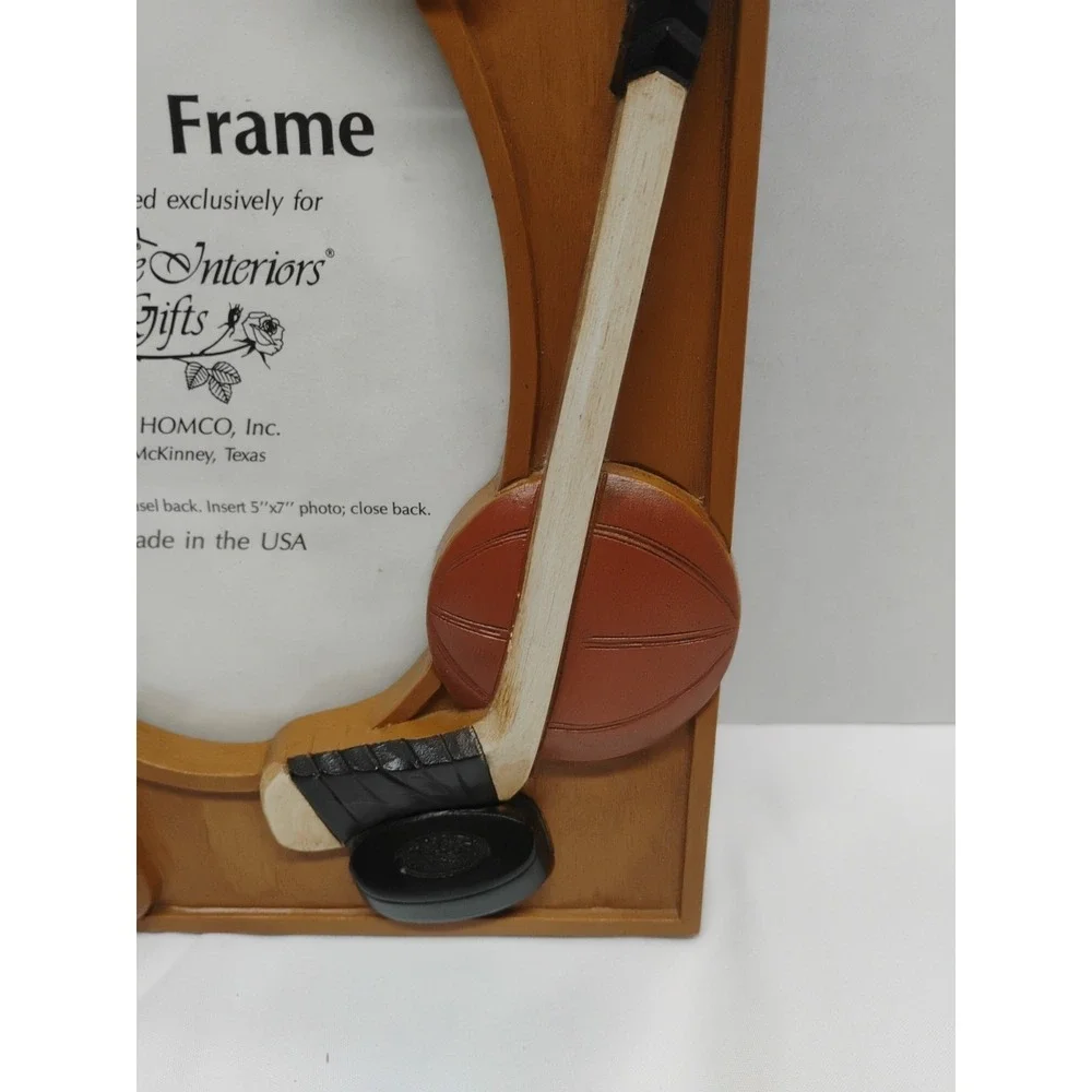 Home Interiors Homco Hanging Tabletop Sports Picture Photo Frame 5x7 Vintage - Picture 6 of 7